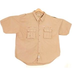 Greystone Khaki Short Sleeve Sport Shirt Size 5XBT